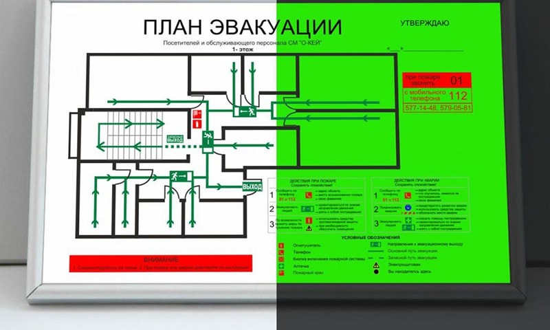 Планы эвакуации при пожаре